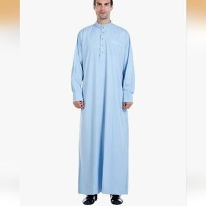 NWT Light Blue Men's Long Sleeve Thobe